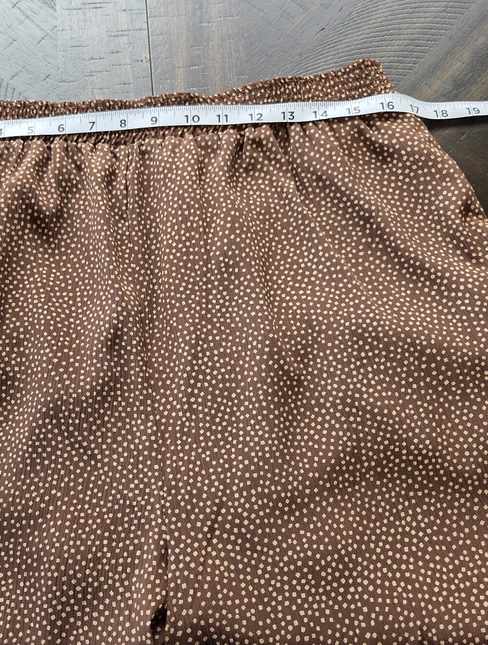 NWT Alfred Dunner Brown Polka Dot Crinkle Pants Size 16 Elastic Waist Vintage - Picture 7 of 13